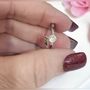 Sterling Silver 1/2 ct. Moissanite Ring Womens Jewelry